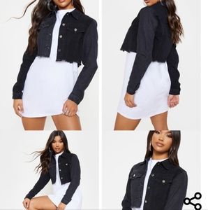 Black Cropped Denim Jacket